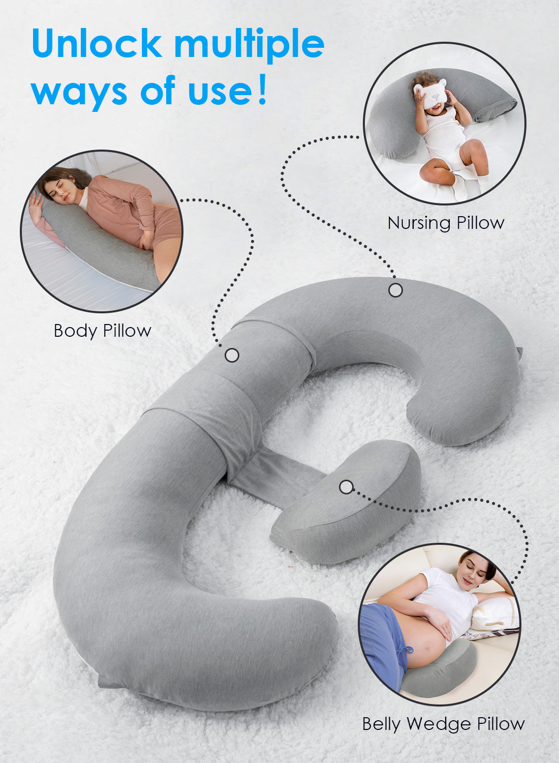 Classic E-Shaped Plus Maternity Pillow