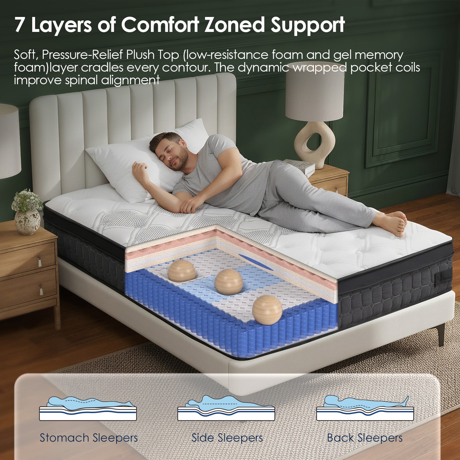 Queen Rose 10-Inch Hybrid Mattress – Cloud Nine