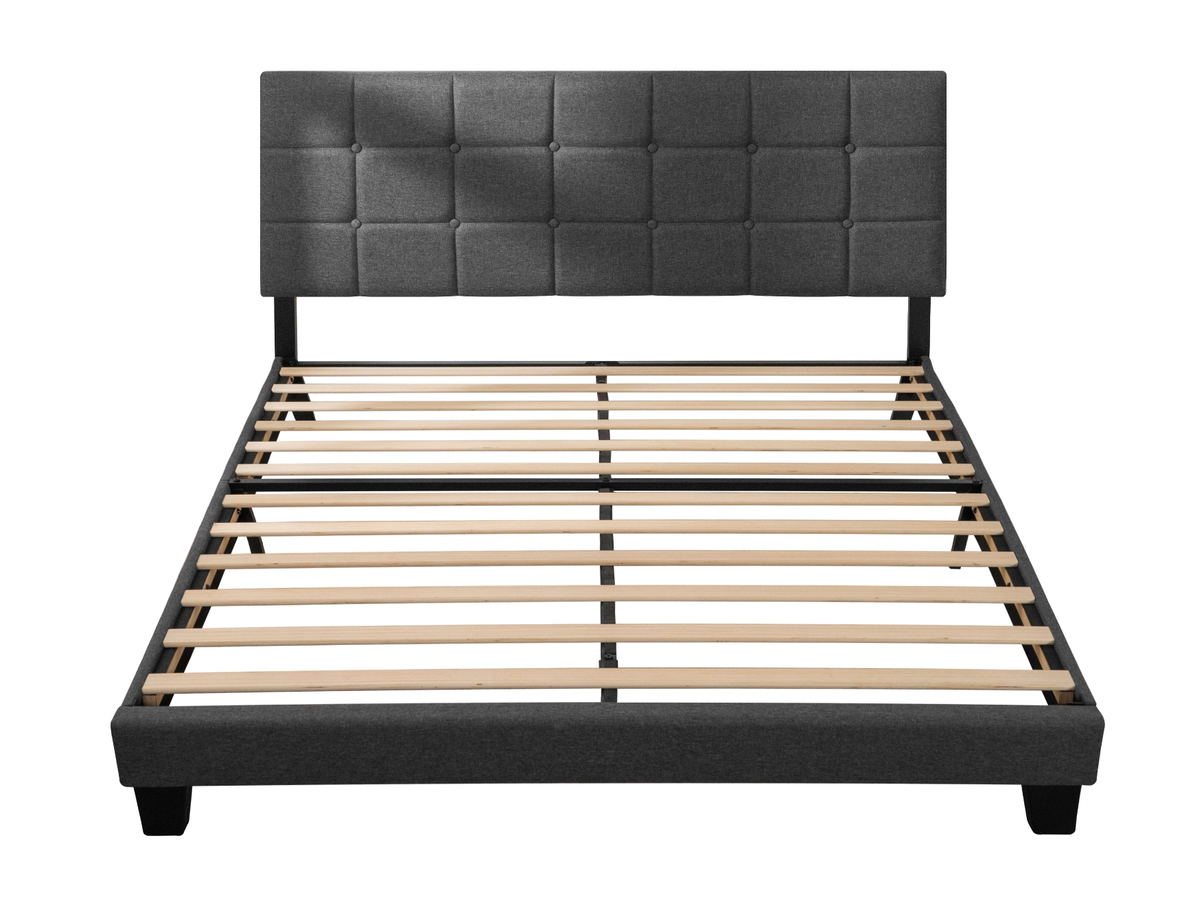 Upholstered Classic Bed Frame - Pebble Grey