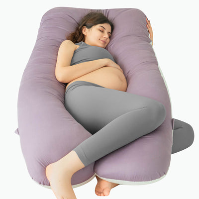 55" Clasical U-shaped Pregnancy Pillow (Purple Cotton)