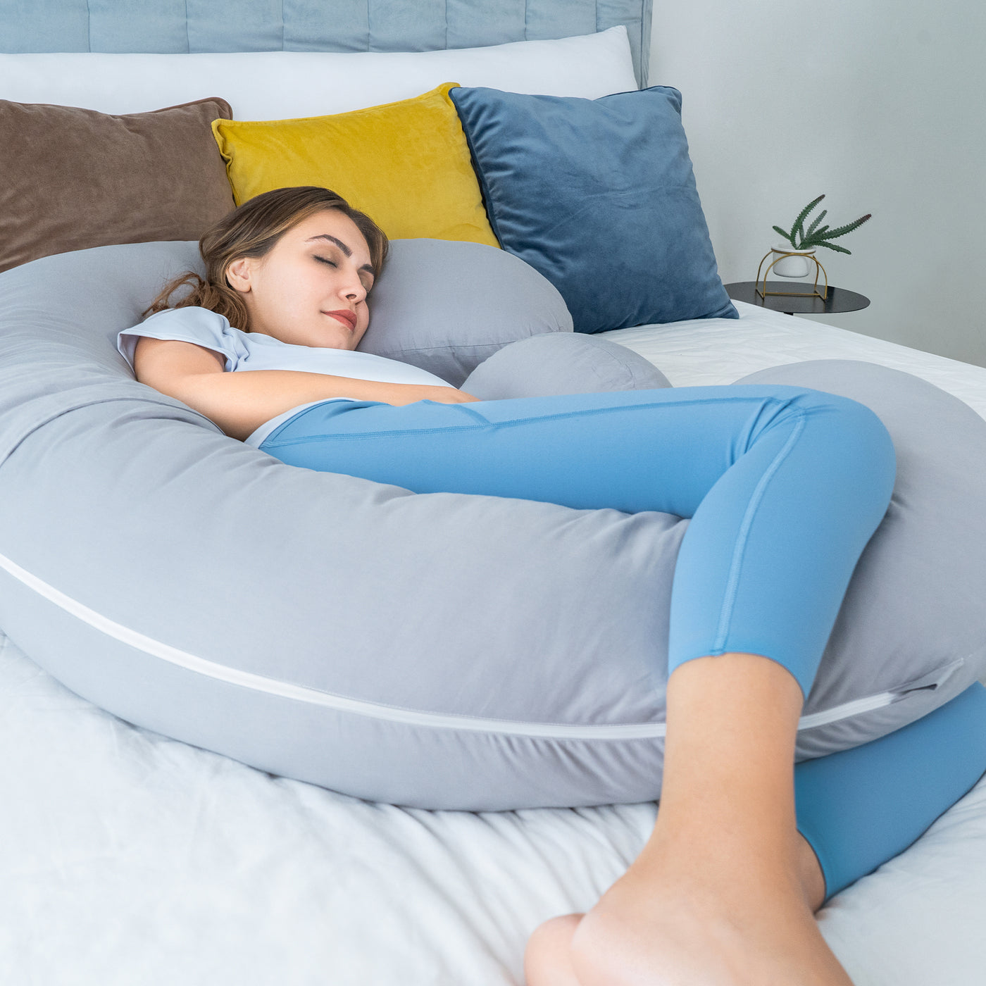 E-Shaped Pregnancy Pillow, Organic Cotton