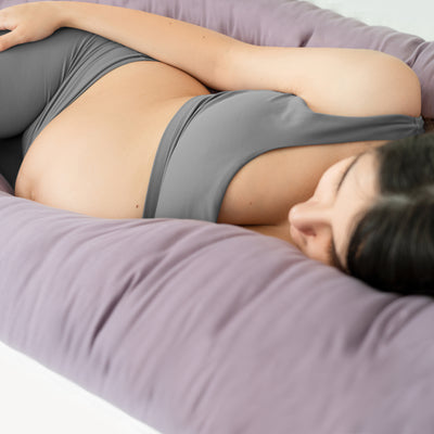 55" Clasical U-shaped Pregnancy Pillow (Purple Cotton)
