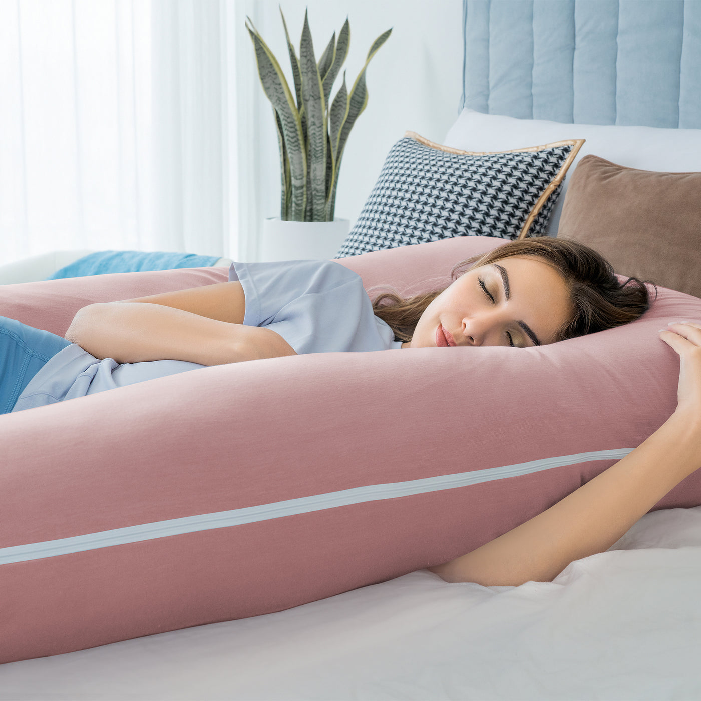 55" Clasical U-shaped Pregnancy Pillow (Cooling Silky)