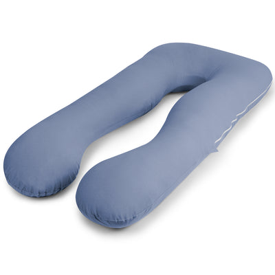 55" Clasical U-shaped Pregnancy Pillow (Cooling Silky Blue)